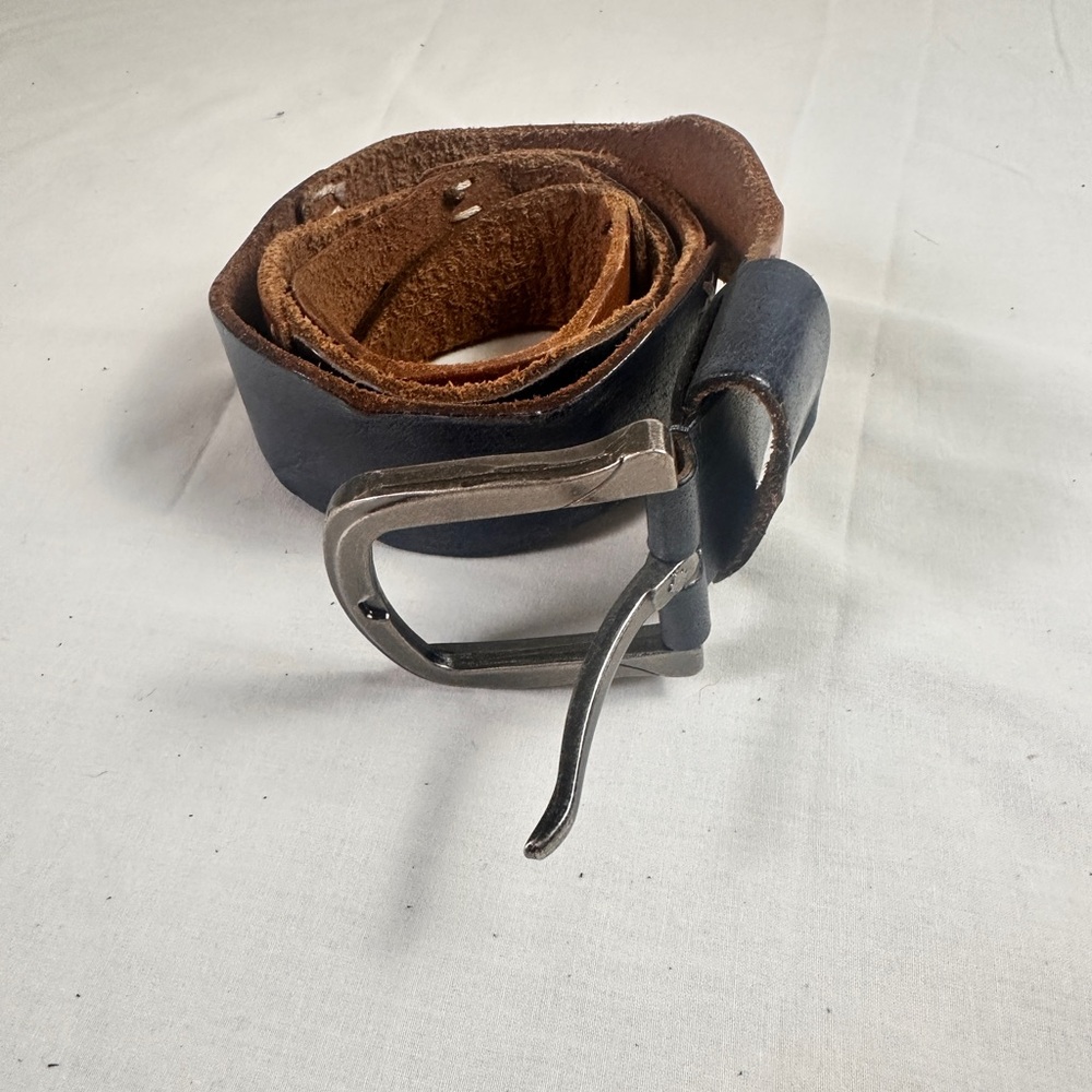 Elegant Black and Brown Genuine Leather Belt